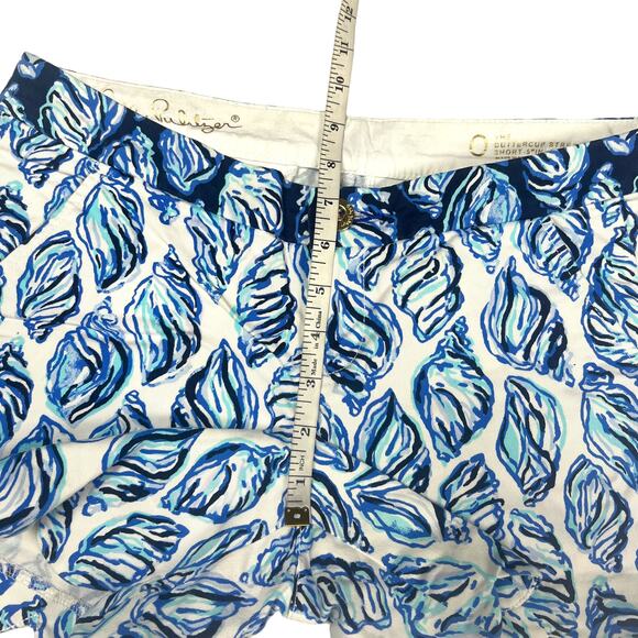Lilly Pulitzer Buttercup Stretch Short 5" Inseam Seashell Scalloped Hem Womens 0 - Picture 7 of 12